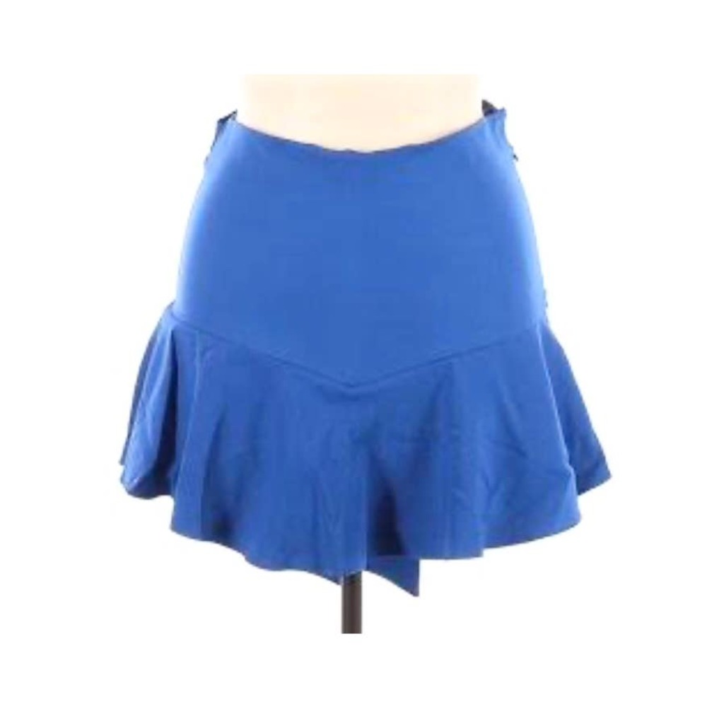 Zara Skater Mini Skirt Waffle Knit Blue Women Size S